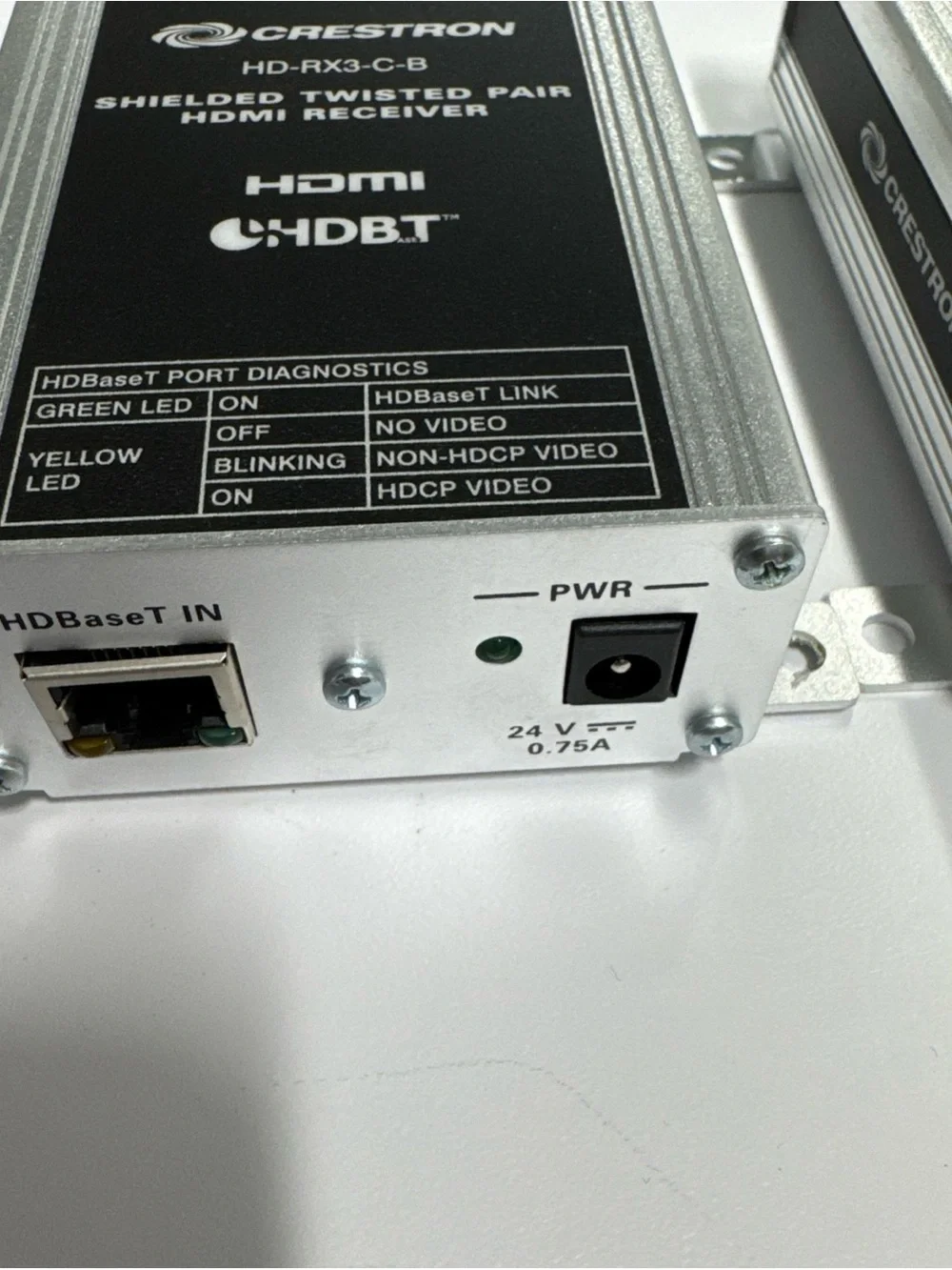 Creston HDMI/HDBaseT Receiver in Silver and Black